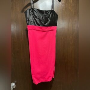 Black and Pink Strapless Dress